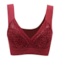 Miniatyrbild 1 av 5: Dam Bralette Push-up BH Sömlösa Vestee Spetsunderkläder Red 4XL