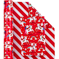 Miniatyrbillede 2 af 5: Vendbart julegavepapir - minirulle - 17 tommer x 33 fod - rød Claus