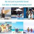 Miniatyrbild 4 av 4: Byteskåp Huva Ponchohandduk Snabbtork Lätt byteshandduk Extra lång i mikrofiber Surf Poncho Universal (svart)