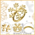 Miniatyrbillede 5 af 5: Servietringe til bryllup Sæt med 6 - Snowflake Gold Servietringe til