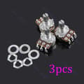 3st A250k Potentiometer Splined Pot Elgitarr Bas Effekt Förstärkare Ton Volym