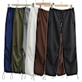 Miniatyrbilde 1 av 4: Løse sommerbukser for kvinner Mote Beam Casual Bukser Military green S