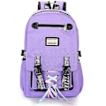 Miniatyrbild 2 av 5: Ryggsäck Skolväskor För tjejer Nylon Vattentät College Ryggsäck Mode Casual Purple