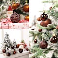 Miniatyrbild 4 av 5: Guldfärg 100 stycken julgranskulor Set