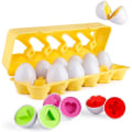Miniatyrbilde 1 av 3: 12 stk matchende egg farge & form puslespill for læring for barn