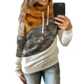 Miniatyrbilde 1 av 3: Hettegenser for dame med turtleneck sweatshirt hoodie sport camo genser Camouflage + yellow S