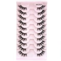Miniatyrbilde 4 av 11: Halvvipper Naturlig utseende Wispy Cat-Eye Vipper 3D Løsvipper Fluffy-Myke 10 Par Syntetiske fibre falske vipper sett 2