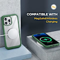 Miniatyrbild 6 av 8: Miracase Glass Series Designad för iPhone 14 Pro Max Case 6,7 tum, [2023 Upgrade] Bumper Case med inbyggd 9H härdat glas Scr Acacia Green