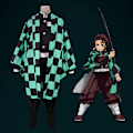 Miniatyrbillede 1 af 10: Halloween Demon Slayer Cosplay Kostume Outfits Party Udklædning A 110cm