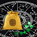 Miniatyrbillede 3 af 11: Mini Smykker Terninger Kortpung Print Snørelukning Pose Rune Spådom Tarotpose Bomuldsstof Spillekort Opbevaringspose Yellow