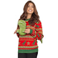 Miniatyrbild 2 av 5: Jultröjor Dam Herr Jultröjor Vinterstickat Ren Xmas Jumper Snowflake Jumper Slogan Jumpers（L Dinosaur）