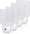 Plug-in LED-nattlampa med ljussensor, automatisk skymning-till-gryning-sensor, LED-nattlampor för badrum, hall, sovrum, vardagsrum, dagsljus, 4-pack