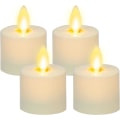 Miniatyrbild 1 av 5: Moving Flame LED Flameless värmeljus (1,4" x 2") Fjärrkontroll redo Batteridriven Plast LED Flameless värmeljus - Slät Matt - Pearl Ivory (4-pack)