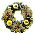 Miniatyrbillede 1 af 5: Ny julekrans 30cm Garland Juledekoration Elegant guld