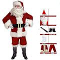 Miniatyrbild 2 av 2: Kassiska Vuxen Xmas Fane Cospay käder, Santa Caus kostym 7-deat set l