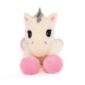 Miniatyrbild 4 av 8: MorisMos Giant Unicorn Gosedjur 32`` Söt mjuk enhörning plyschleksak pink 43" beige 23.5"