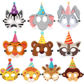 Miniatyrbild 1 av 4: 10 st Animal Party Favor Masks Safari Jungle Filt Mask för barn