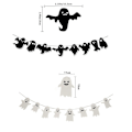 Miniatyrbillede 5 af 5: 2 stk. Halloween bannere flag dekoration, skelet spøgelse hængende ornament white white