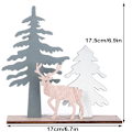 Miniatyrbild 3 av 5: Juldekortion Trä Älg & Tree Silhouette Vinterfestivl Scen DIY a