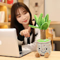 Miniatyrbilde 3 av 5: 1. 35cm Simulering Drake Skjegg Tre Plysjleker Kawaii Potteplanter Dukker Fylte Myke Bonsai Dekorative Leker For Barn Oransje