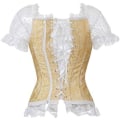 Miniatyrbilde 3 av 5: Korsetter for kvinner Overbust Bustier Topp Gotisk Sexy Skulder 8108yellow 6XL