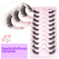 Miniatyrbilde 8 av 11: Halvvipper Naturlig utseende Wispy Cat-Eye Vipper 3D Løsvipper Fluffy-Myke 10 Par Syntetiske fibre falske vipper sett 5