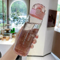 Miniatyrbillede 1 af 2: 780 ml bærbar vandflaske gennemsigtige lækagesikre drikkeflasker Pink