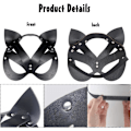 Miniatyrbild 3 av 5: Black Cat Mask Kvinnor Cat Costume Läder Maskerad Mask Cosplay