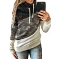 Pikkukuva 1 / 3: Naisten huppari poolokauluksella, collegepaita, urheilu camo-paita Camouflage+black 4XL