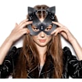 Miniatyrbild 2 av 5: Black Cat Mask Kvinnor Cat Costume Läder Maskerad Mask Cosplay
