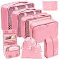 Miniatyrbild 1 av 5: 9 set packningskuber Bagagepackningsorganisatorer för resetillbehör Pink