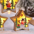 Pikkukuva 4 / 5: Joulu koriste Xmas puinen riippuva valo, joulukuusen koristeisiin style 5