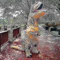 Pikkukuva 3 / 4: Lapsi Aikuinen Dinosaurus Puhallettavat Cosplay-asut T-rex Anime Sarjakuva Juhlapuku Asut Halloween-asu Miehelle Naiselle green Fit Height 150-195cm