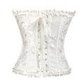 Miniatyrbillede 3 af 4: Jacquard vest shapewear, stropløs korset White 6XL