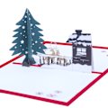 Miniatyrbilde 2 av 5: 5-delt julehilsenkort Christmas Ranch Dimensional