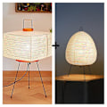 Miniatyrbild 1 av 5: Japansk design Akari Noguchi Yong Bordslampa Printed Rispapper Lampa Sovrum Skrivbord Hem Loft Inredning Fyrkantig stativ Golvlampa EU Plug A and B Lamp