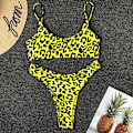 Miniatyrbild 2 av 4: Dam Leopard Bikini Set Strappy Bandeau Baddräkt Badkläder Green M