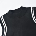 Miniatyrbillede 6 af 8: Damekjole Mode Casual stropløs kontraststribet strikket trøjekjole (sort M)