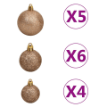 Miniatyrbilde 6 av 10: vidaXL Plastjuletre med LED og julekuler svart 120 cm PVC Svart