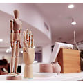 Miniatyrbillede 3 af 3: Træ mannequin mand 12 fleksibel justerbar tegnefigur