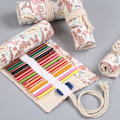 Miniatyrbillede 3 af 11: 12/36/72 Rum Canvas Pencil Wrap Pouch Roll up Penholder til etui til Studenter Kunstner Tegning Farvelægning Organizer Statio null - A 72 holes