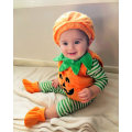 Miniatyrbillede 2 af 5: Xmas Ærmeløs Jumpsuit Sød rund hals Orange three-piece set 100cm
