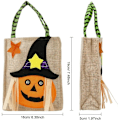 Miniatyrbillede 3 af 7: Halloween Canvas Stoffposer, Børne Canvas Trick or Treat-poser, Goodiebags, Slikpose til Fest, Halloween Party Favor Poser, 4-pak
