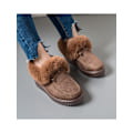 Miniatyrbillede 4 af 6: Mode Kvinder Non On Mokkasiner Plysforede Hold Varm Loafers Kaffe US 7