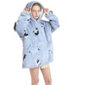 Miniatyrbillede 1 af 2: Børn Oversized Sweatshirt Tæppe med Hættetrøje Blød Varm Fleece Badekåbe Hund3
