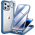 Miniatyrbild 1 av 8: Miracase Glass Series Designad för iPhone 14 Pro Max Case 6,7 tum, [2023 Upgrade] Bumper Case med inbyggd 9H härdat glas Scr Capri Blue