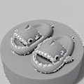 Miniatyrbilde 3 av 3: Shark Tøfler Sklisikre dusj Badesko Myke sommersandaler for jenter og gutter New_h grey 26 27