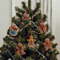 6 stycken pepparkaksgubbe hängande juldekorationer