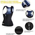Miniatyrbild 3 av 3: Bastu kostym för kvinnor waist trainer för dam svett linne Shaper för kvinnor med dragkedja Blue 4XL