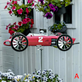 Pikkukuva 1 / 11: Tuulimylly Puutarha Tuuliviiri Autokilpailija Tuuli Metalli Juhla Festivaali Orn red one-size
